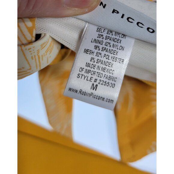Robin Piccone Bikini Swim Top Underwire Bottom Mid Rise Sz M Yellow - Picture 5 of 7